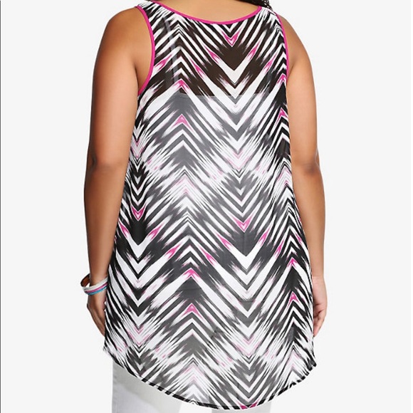 IKAT PRINT HI-LO CHIFFON TANK TOP - Picture 2 of 4